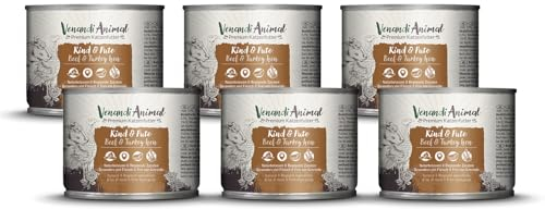 Venandi - Premium Nassfutter für Katzen - Rind & Pute, 6 x 200g (6er Pack), getreidefrei mit extra viel Fleisch