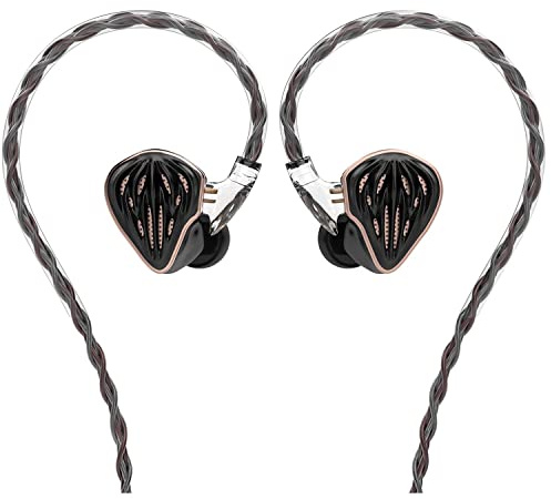 Hidizs MS5 In-Ear-Monitors, Neuer Benutzerdefinierter Dynamischer Treiber Aus FlüSsigsilikon, 1DD+4BA Hybrideinheit Flaggschiff Kabelgebundene HiFi-KopfhöRer FüR Telefon/Pc/Notebook/Tablet,Schwarz