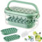 OdiuK Ice Cube Tray with Lid, 54 Silicone Sphere Ice Cube Maker Ice Cube Trays with Storage Ice Box and Ice Scoop, 2 Tier Ice Cube Moulds for Freezer Water Cocktail and Other Drink