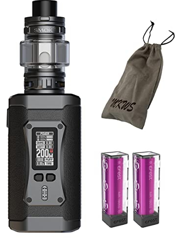 E Zigarette, Smok 230W MORPH 2 KIT mit 7,5 ml TFV18 Verdampfer Tank und 2 * wiederaufladbaren Efest-Batterien Touchscreen Shisha Starter Set, Ohne E-Liquid, Ohne Nikotin (Schwarz)
