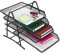 Bannette de Rangement Bureau en Metal Noir Organiseur Trieur Range Document Corbeille Porte Courrier à Poser 4 Niveaux