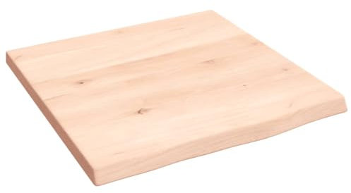 vidaXL Wandregal, Holzregal Regal Handgefertigt mit Baumkante, Wandboard Regalbrett Deko, Bücherregal Hängeregal, 40x40x2cm Massivholz Eiche Unbehandelt