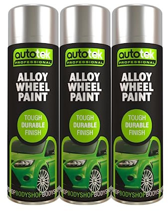 Autotek Alloy Wheel Multi-Purpose Spray Paint Tough Durable Finish 500ml x3