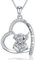 YFN Hochland Kuh Kette Sterling Silber Schottisches Hochlandrind Halskette Tierherz Anhänger Highland Cow Schmuck für Damen Mädchen Hochland Kuh Geschenke