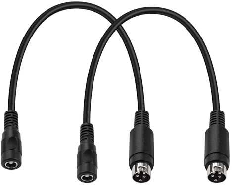 PNGKNYOCN 25CM 4 Pin DIN zu 5.5 X 2.5mm DC Power kurzes Kabel für CCTV Kamera System Ladegeräte Adapter (2-Pack)