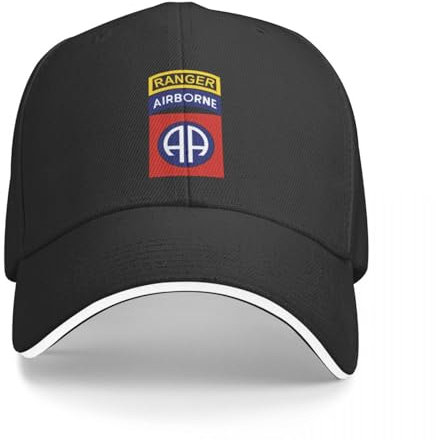 Basecap 82nd Airborne mit Ranger Tab Baseballkappe Hut Mann Luxus Derby Hut Damen Herren