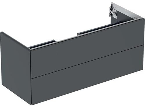 Keramag Geberit ONE Waschtischunterschrank, 2 Schubladen, 118,4x50,4x47cm, 505.265.00.; Farbe: Mattschwarz