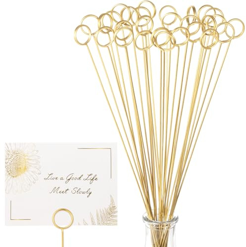30 Stück Blumen-Kartenhalter aus Draht, Tischkartenhalter für Hochzeit, Metall, Foto, Bild, Clip, Tisch, Name, Nummer, Memo-Notizhalter für Blumenarrangement, Hochzeit, Babyparty, Party, Dekorationen