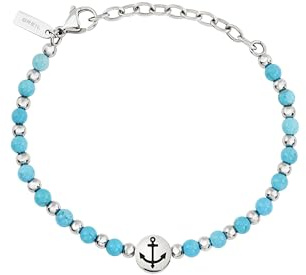 Breil Sammlung SOUNDWAVE, Armband Herren aus STAHL, NATURSTEINE | Sammlung SOUNDWAVE, Armband, Maße 22 cm, Schmuck als Geschenkidee Herren