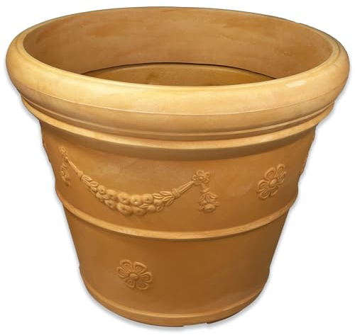 Design-Pflanztopf ROM in der Farbe Impruneta aus Kunststoff | Durchmesser von 40 bis 90 cm (Farbe: Impruneta, Größe F90) | Höhe: 71 cm