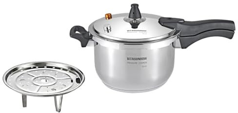 VITASUNHOW Olla a presión de acero inoxidable, compatible con inducción, garantiza una distribución uniforme del calor, ideal para cocinar a presión o cocinar al vapor (7 litros)