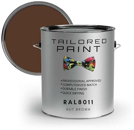 Tailored Paint uPVC Window & Door 1K Paint Brush or Spray On - Matt Finish - RAL8011, Nut Brown - 2500ml (2.5L) Tin
