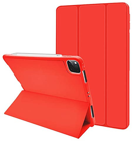 HBYLEE Cases for iPad Pro 11 2ND Gen 2020, funda de silicona con soporte para lápiz Smart funda para iPad Pro 11 Pro 2020 12.9 (color: rojo, tamaño: 2018-2021 iPad 12.9)