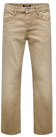 Only & Sons Herren Jeans Only & Sons Male Normal Geschnitten Jeans Onsedge Mittlere Taille Gerade Geschnitten Jeans