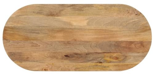 Tidyard Dessus de Table 90x40x2,5 cm Ovale Bois Massif de manguier, Plateau de Table de Remplacement pour Table à Manger, Bureau, Table de Bar, Table Basse Style B