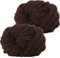 YushengTai Dicke Wolle, 2 Stück 500g Braun Chunky Wolle, Dicke Wolle zum Häkeln Kann zum Stricken von Kissen, Decken, Schals und Mützen Sowie Haustierbetten Verwendet Werden