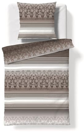 fleuresse Feinbiber Bettwäsche Aspen Utrecht braun 1 Bettbezug 155 x 220 cm + 1 Kissenbezug 80 x 80 cm