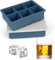 Eiswürfelform Silikon groß mit Deckel - 2 Stück 6 Fach Eiswürfelbehälter Silikon, 5 cm Silikonform Eiswürfel Ice Cube Tray für Bier, Cocktails, Whisky (Blau)
