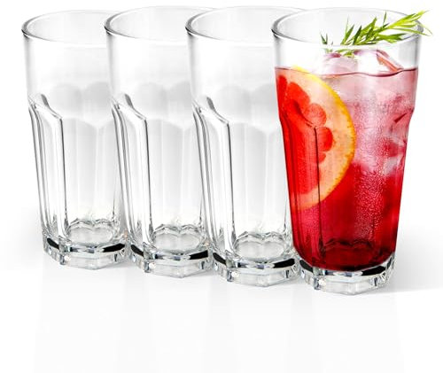 ALIMOTA - Gobelet Plastique Réutilisable 330ml - Verre à Eau Transparent Résistant - Qualité Optique - Lavable au Lave-Vaisselle - Design Ergonomique - Pour Bureau,Voyage