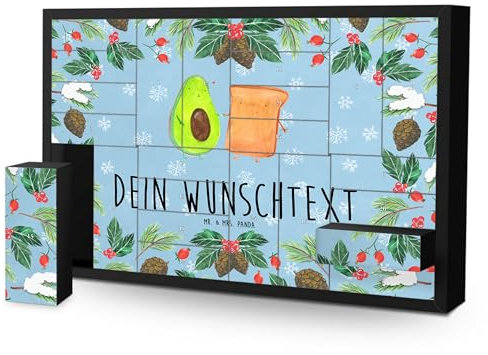 Mr. & Mrs. Panda Personalisierter Befüllbarer Adventskalender Avocado Toast - Personalisierte Geschenke, Pärchen, Verlobt, Freundin, Jahrestag,