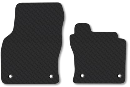 VW Caddy (2021+) 5mm Rubber Car Mats | Heavy Duty Rubber Tailored Fit Floor Mats Full Coverage Durable Waterproof Accessories Easy Clean Anti Slip Made in the UK
