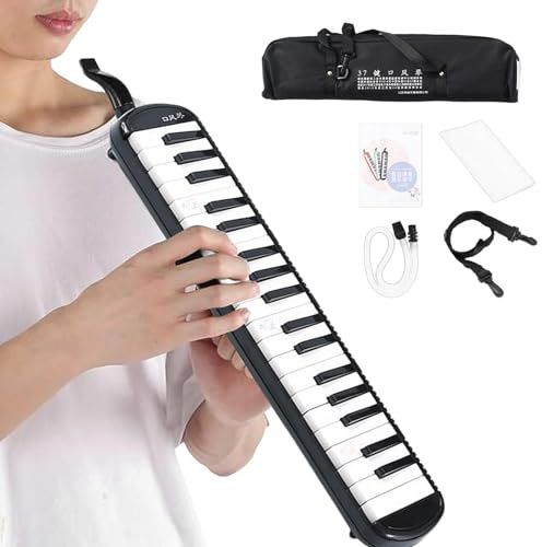 Melodica 32 Tasten - Melodica Instrument Lufttastatur Klavier - 32-Tasten-Keyboard Harmonium Instrument mit Tragetasche für Anfänger & Profis