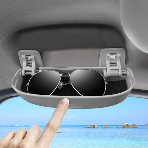 BIXUAN Compass 2024 contenitore per maniglia della porta, compatibile con Jeep Compass MP 2017-2024 2025, porta occhiali da sole, custodia per occhiali, organizer 2 cacciaviti (grigio)