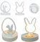 TREABEAR 3PCS Silikonformen Gießformen Hase mit Sockel, Gießformen Silikon Osterhase, Silikonform Osterhase Eier, Gießformen Silikon Frühling, DIY Hasen Silikonform Ostern
