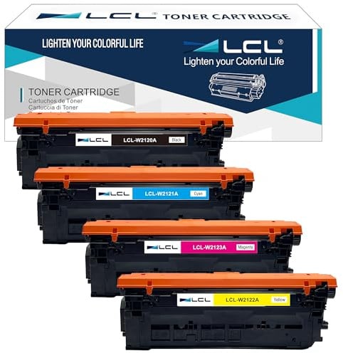 LCL 212A Tonerkartusche kompatibel für HP 212A W2120A W2121A W2122A W2123A | kompatibel mit HP Color LaserJet Enterprise M554 M554dn M555dn M555x MFP M578 M578f M578dn Drucker (KCMY, 4er-Pack)