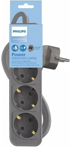 Regleta Enchufes 3 Tomas con Interruptor Philips CHP2134G/12 - Marca: Philips - EAN: 4895229151048