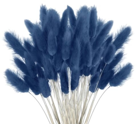 120 PCS Pampa séchée, Bouquet de Fleurs séchées décoration, Fleurs séchées Pampa Plante Fleurs séchées moelleuses, bohème Home Decor Arrangement Floral (Bleu foncé)
