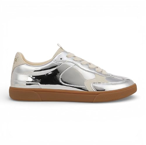 Blowfish Malibu Womens Tastic Lace-Up Sneakers Vegan Pumps Trainers Silver