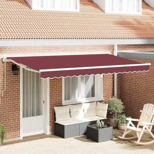 QJBSAVVA Tenda da sole da balcone, retrattile, 400 x 200 cm, con protezione UV e angolo regolabile, design robusto in alluminio, per terrazza, giardino ed esterni