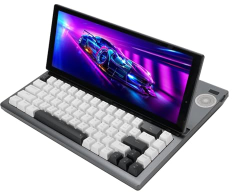 Jectse Portable Touchscreen Keyboard, Foldable 12.3 Inch Mechanical RGB Gaming Keyboard with USB and Type C Ports, 10 Point Touch and Full Key for Wins, for OS X, for Android (UK Plug)