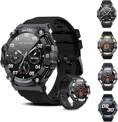 Qinux TitanPG - Smartwatch tattico militare resistente, impermeabile in acqua, batteria fino a 15 giorni, oltre 25 funzioni, resistente agli urti e alle condizioni estreme (orato)