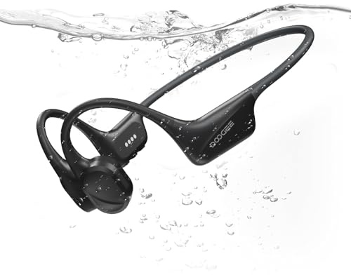 DOOGEE Cuffie Conduzione Ossea IP68 Impermeabili per Nuoto, Auricolari Sportive Bluetooth 5.4, MP3, 32GB, Comodo Silicone, Open-Ear per Corsa, Ciclismo, Palestra,Nero