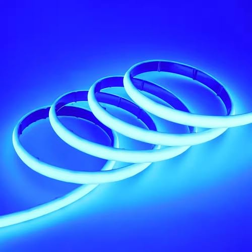 BININBOX Bandeau LED Lumineuse COB IP68 Étanche Néon 320LED/M Découpable 24V Ruban LED Light Strip Décoration pour Escalier, Aquarium, Piscine, Chambre, Noël, Fête (Lumière Bleu, 50 Mètres)