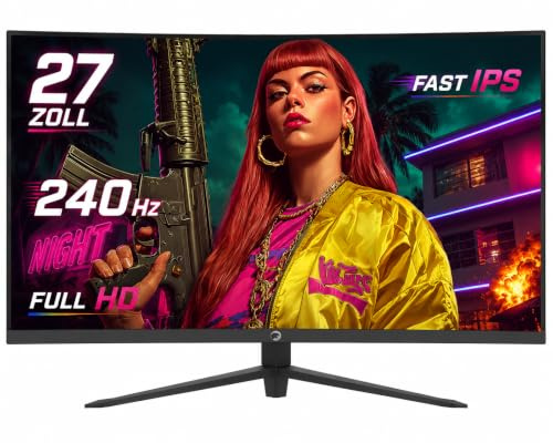 GAMEPOWER Sonic V40 Full HD 27 Zoll Gaming Monitor, 240Hz 0,5ms, Fast IPS, 1920x1080p Bildschirm, 134% sRGB, FreeSync & G-Sync kompatibel, RGB-Beleuchtung, mit Lautsprecher, VESA, HDMI 2.0 DP 1.4
