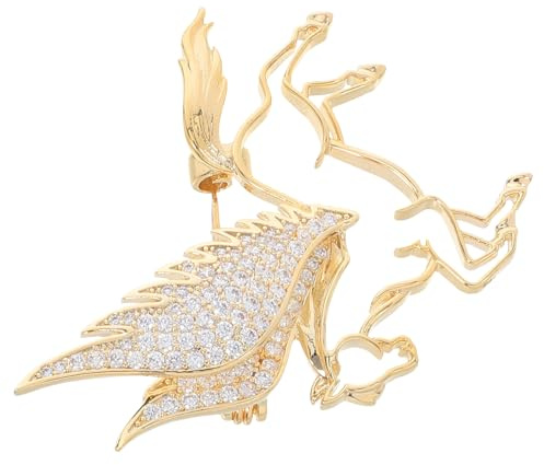 LIFKOME Pferdebrosche zum Chinesischen Neujahr 2026 mit Strasssteinen aus Kupfer Elegante in Gold Vielseitige Mantelnadel für Damen und Mädchen Festlicher Schmuck
