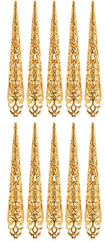 Juego de anillos para punta de uñas de dedo para disfraz antiguo, accesorio de decoración de uñas, protector de nudillos, anillos para la punta de los dedos para mujeres, oro, plata, plata para