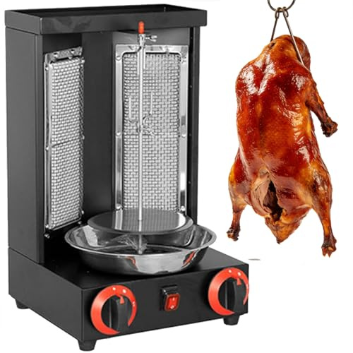 Macchina elettrica per Doner Kebab, girarrosto per carne giroscopico verticale con controllo della temperatura 50-350 ℃, uso cucina commerciale e domestica, bruciatori regolabili per grigliare