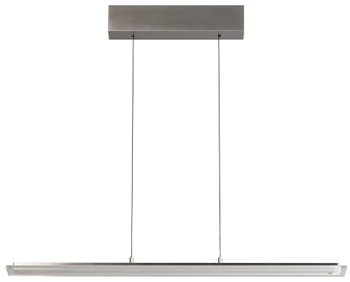 Pendelleuchte Torvi|nickel-/chromfarben|Kabellift|L: 135 cm, B: 9 cm| Höhenverstellbar 70-170 cm| mit Taster stufenlos dimmbar| Farbtemperatureinstellung 3 Stufen| 7x LED 4,5W 2700/3350/4000 K|3500 lm