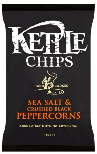 Kettle Chips Sea Salt with Black Peppercorns 6x150g