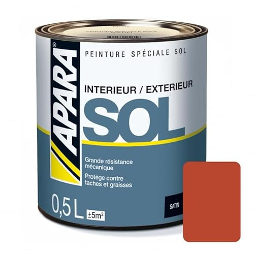 APARA Peinture Sol Satin 0.5 litre Rouge tomette (RAL 3013)