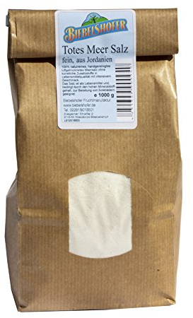 Totes Meer Salz, fein, 1 kg, naturrein als Speisesalz oder Badesalz/Solebad aus Jordanien