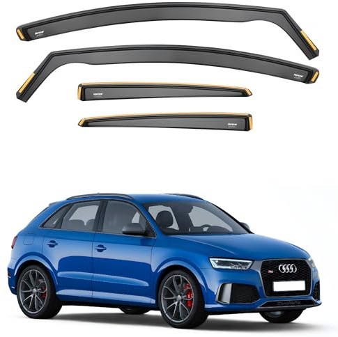 Ispeed Wind Deflectors for Audi Q3 MK1 2011-2018 5 Door SUV 4pc Set - Keep Your Car Ventilated in Rain - Reduce Wind Turbulence - Tinted In-Channel