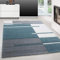 Teppium Moderner Kurzflor Teppich Läufer Flur 80 x 150 cm Blau - Konturenschnitt Teppich Waschbar, Kariert Design, Pflegeleicht und Weich - Ideal als Bettvorleger im Schlafzimmer und Küchenläufer