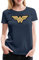 Spreadshirt DC Comics Wonder Woman Logo Super-Héroïne T-Shirt Premium Femme, M, Bleu Marine