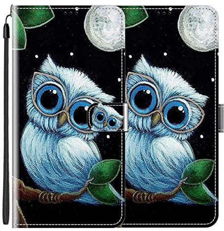 vingarshern Hülle für LG X Power 3 Handytasche Klappbares Magnetverschluss Lederhülle Flip Etui Standfunktion Schutzhülle LG Xpower 3 Hülle Leder Brieftasche-(Eule) MEHRWEG