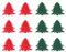 Amosfun 12er Set Weihnachtsbaum Besteckhalter Aus Filz - Kreative Bestecktaschen FüR Messer, Gabeln Und LöFfel - Tischdeko FüR Weihnachten in Rot Und GrüN (Je 6 StüCk)